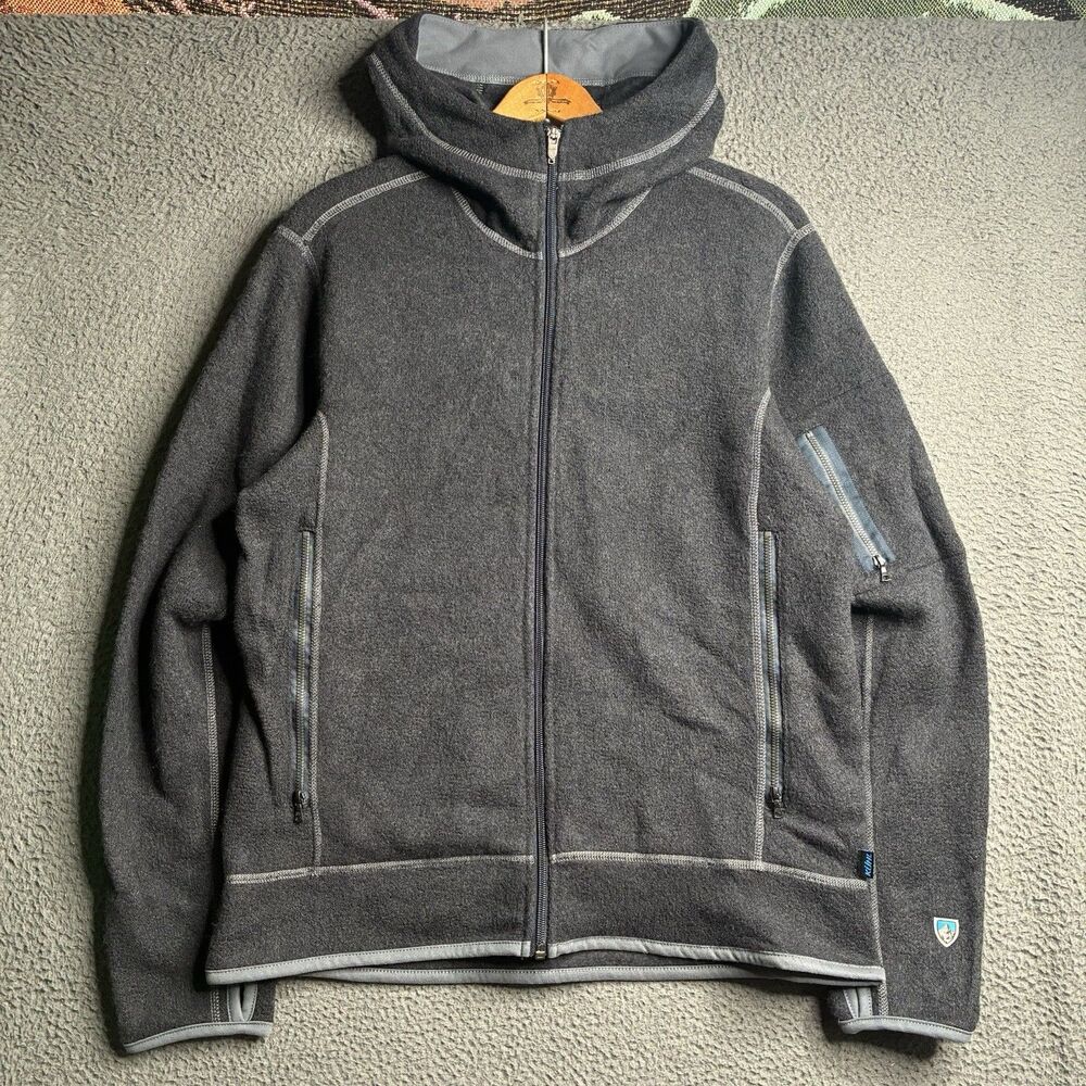Kuhl Jacket Women's Size Medium Alfpaca Fleece Full Zip Sweater Hoodie Gray